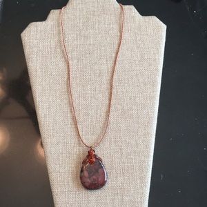 Brecciated Red Jasper wire-wrapped necklace